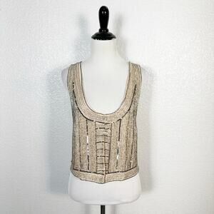 AS by DF NWT Giada‎ Beaded Embellished Crop Vest Festival Boho Rave Size Small